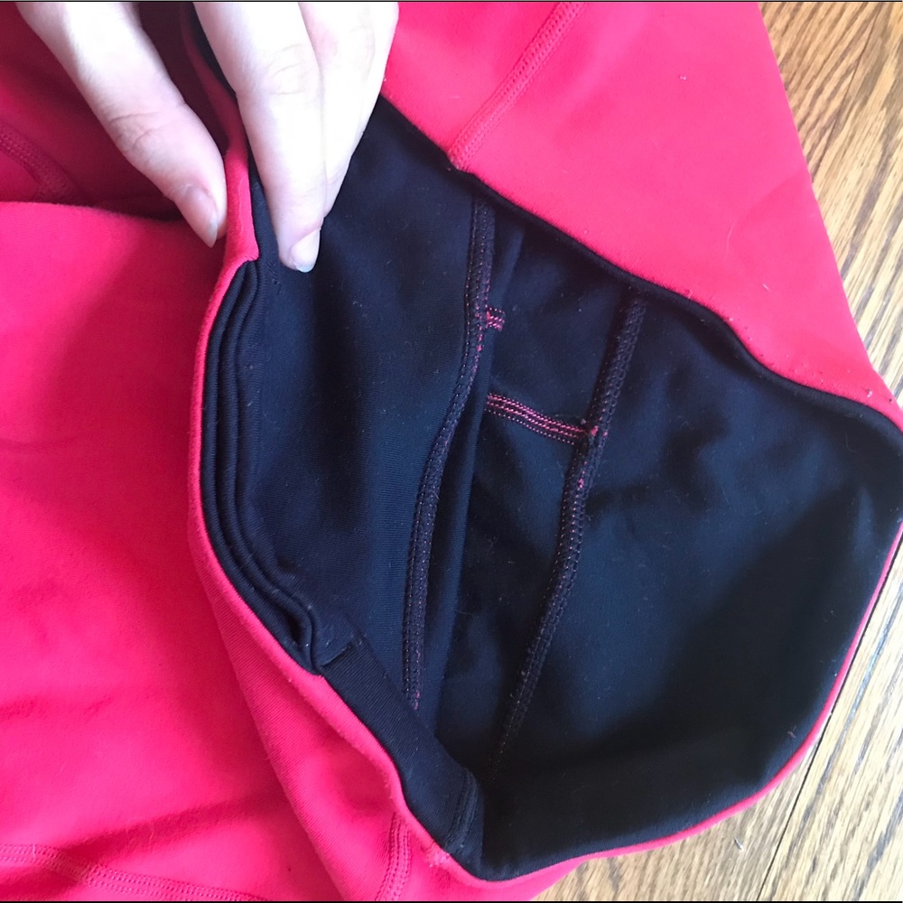 Reversible pink/black workout leggings with pocket - Picture 5 of 6